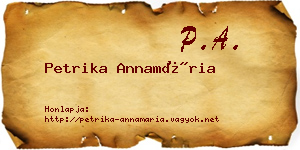 Petrika Annamária névjegykártya