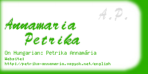 annamaria petrika business card